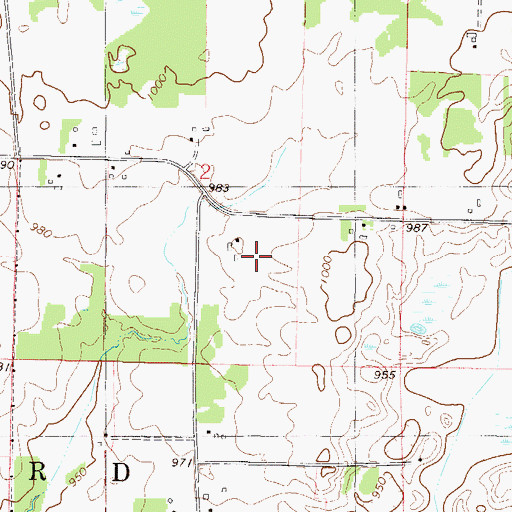 Topographic Map of Honey Bee Apple Orchard, MN