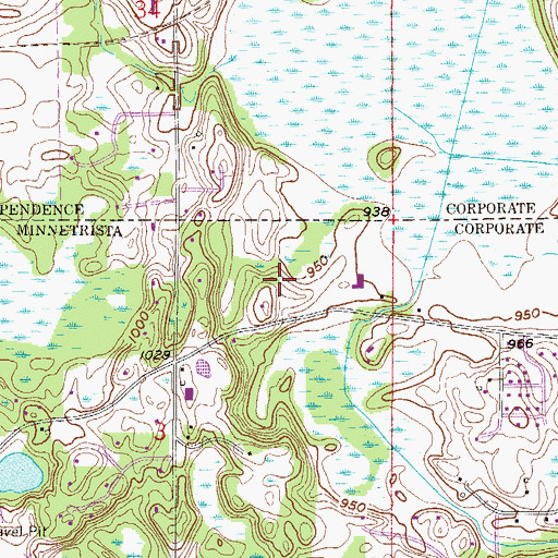 Topographic Map of Minnetonka Orchards, MN