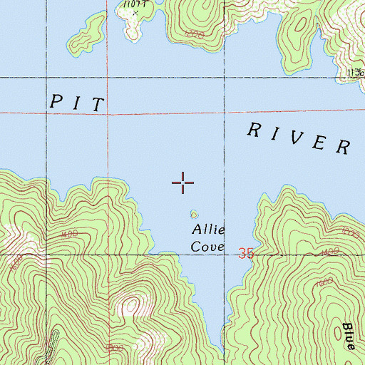 Topographic Map of Allie Cove, CA