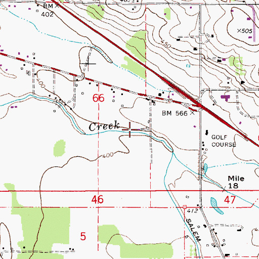 Topographic Map of Oakley Farms, OR