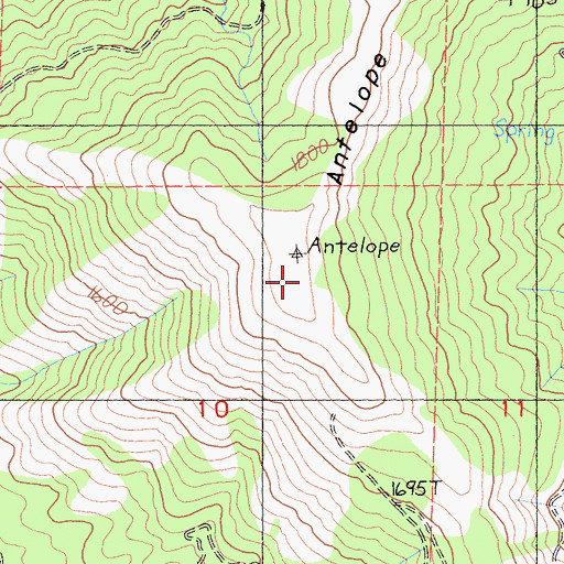 Topographic Map of Antelope Mountain, CA
