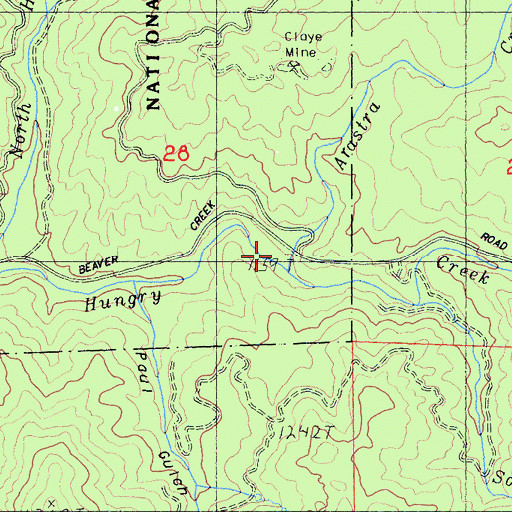 Topographic Map of Arastra Creek, CA