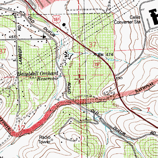 Topographic Map of Hazel Dell Orchards, OR