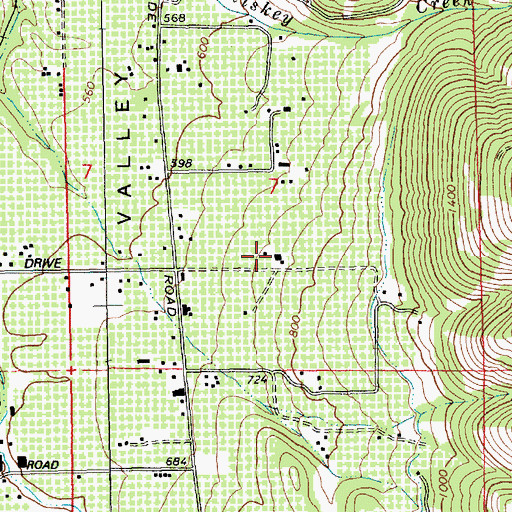 Topographic Map of Moore Orchards, OR
