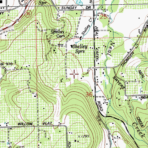 Topographic Map of Neal Creek Orchard and Gardens, OR