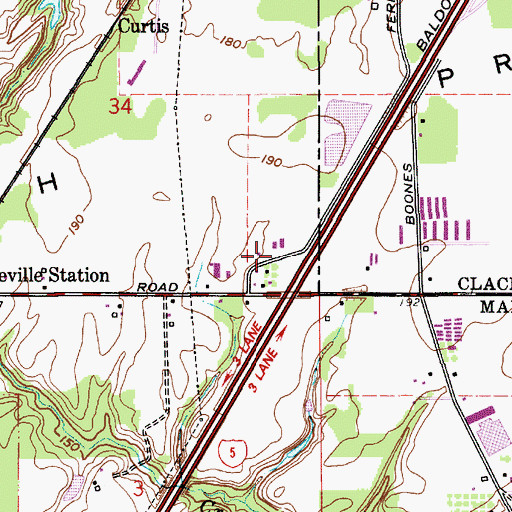 Topographic Map of Gooding Orchards, OR
