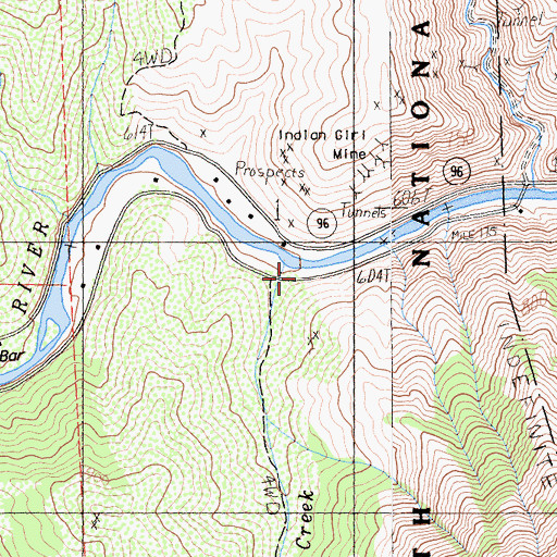 Topographic Map of Badger Creek, CA