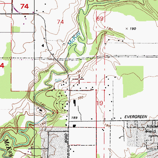 Topographic Map of Peterson Farms, OR