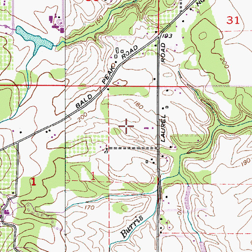 Topographic Map of Campbell Road Nursery, OR