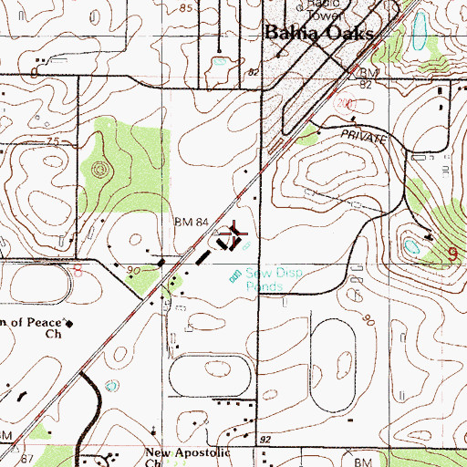 Topographic Map of Jasmine Square, FL