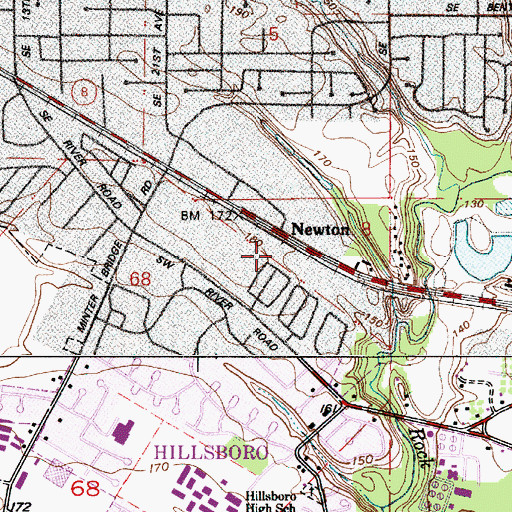 Topographic Map of Garden Frog Nursery, OR