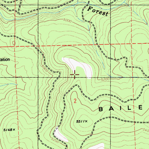 Topographic Map of Bailey Ridge, CA