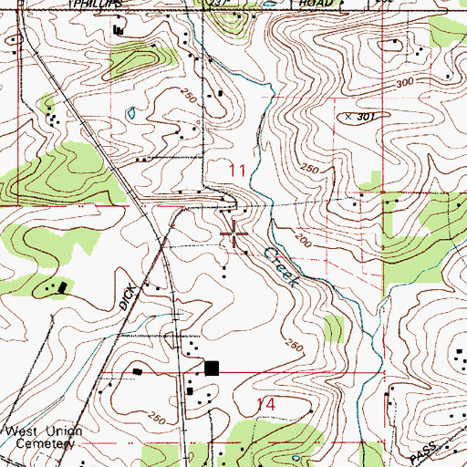 Topographic Map of Cascadian Nurseries, OR