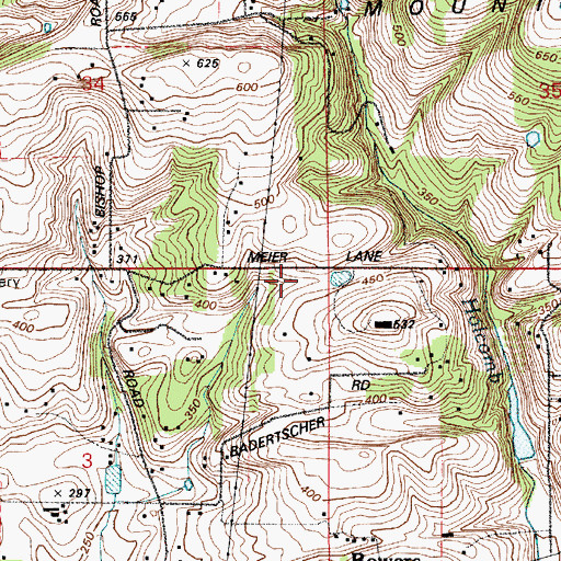 Topographic Map of Helvetia Nursery, OR