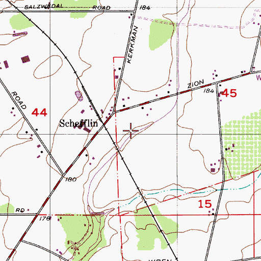 Topographic Map of Teufel Nursery, OR