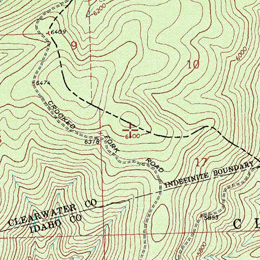 Topographic Map of Lolo Trail, ID