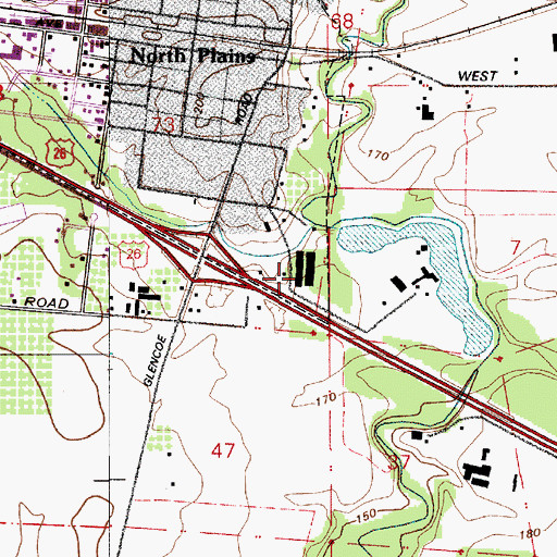 Topographic Map of Van Dyke Grain Elevators, OR