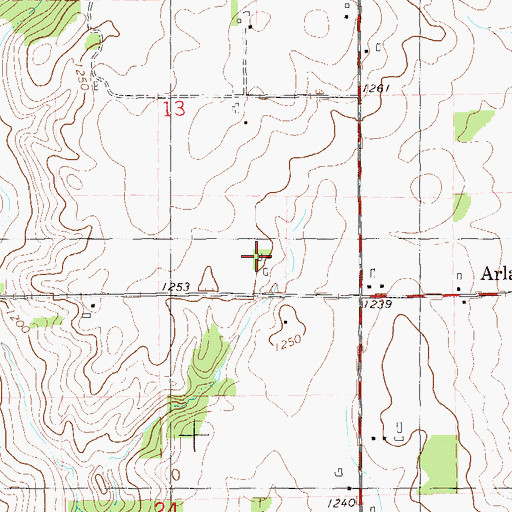 Topographic Map of Manske Farm, WI