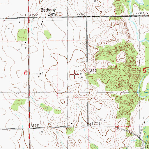 Topographic Map of Backroad Dairy, WI