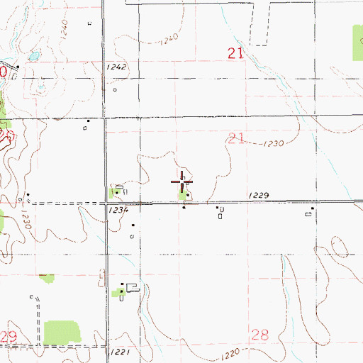 Topographic Map of Berg Farms, WI