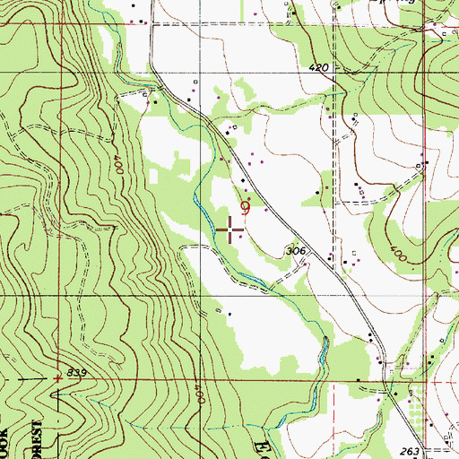Topographic Map of Krueger's Tree Farms, OR