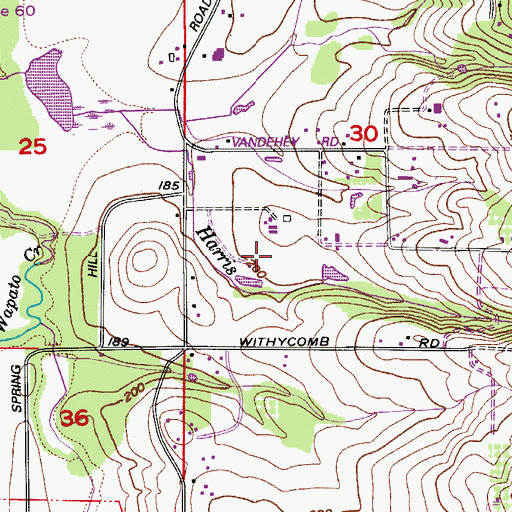 Topographic Map of Fisher Farms, OR