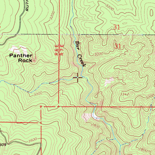 Topographic Map of Bar Creek, CA