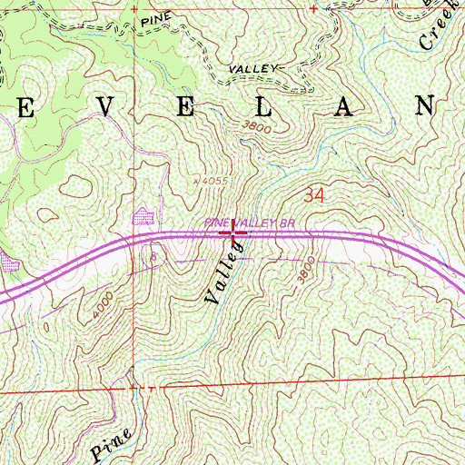 Topographic Map of Nello Irwin Greer Memorial Bridge, CA
