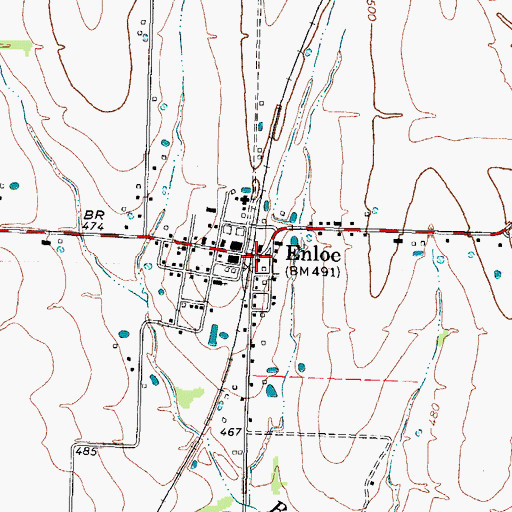 Topographic Map of Enloe Post Office, TX