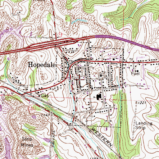 Topographic Map of Bethel United Methodist Church, OH