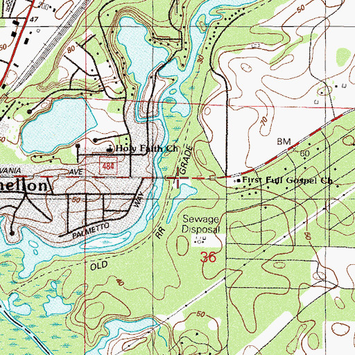 Topographic Map of Blue Pool of Dunnellon Park, FL