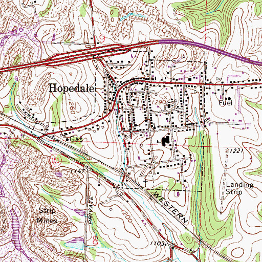 Topographic Map of Hopedale United Presbyterian Church, OH