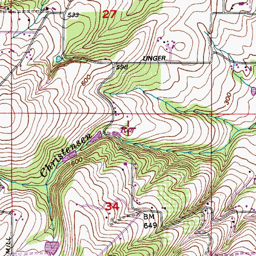 Topographic Map of Iowa Hill Farms, OR