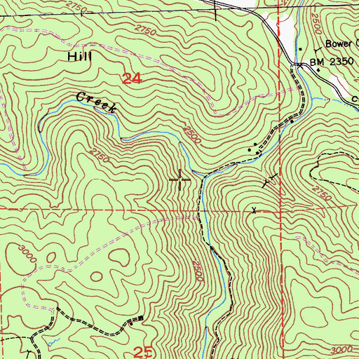 Topographic Map of Bean Creek, CA