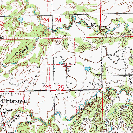 Topographic Map of Lonegrove Cemetery, OK