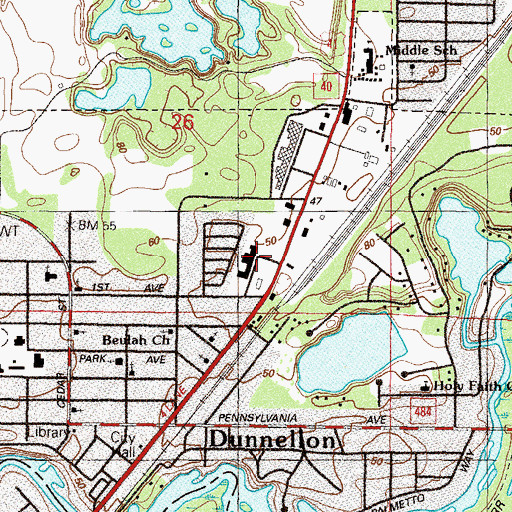 Topographic Map of Rainbow Square Shopping Center, FL