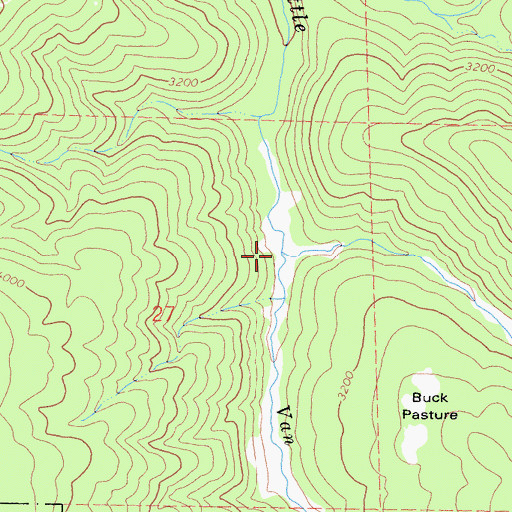 Topographic Map of Bear Creek, CA