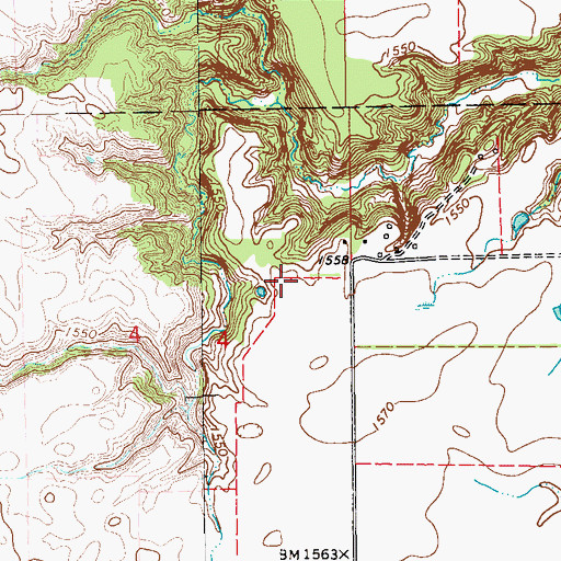 Topographic Map of Goodman Strip, ND