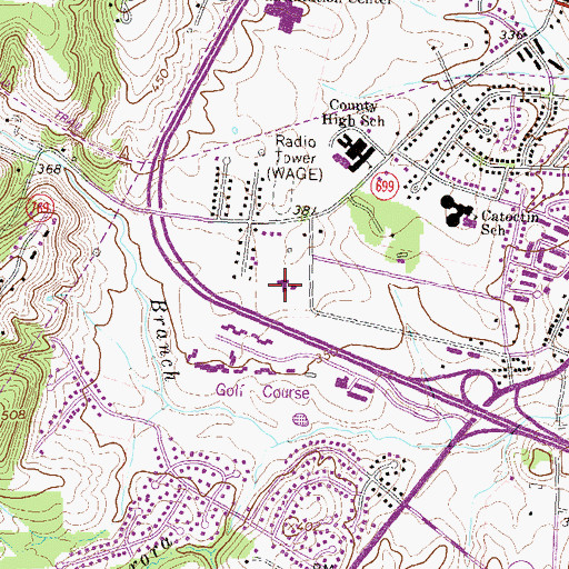 Topographic Map of Leesburg Community Church, VA