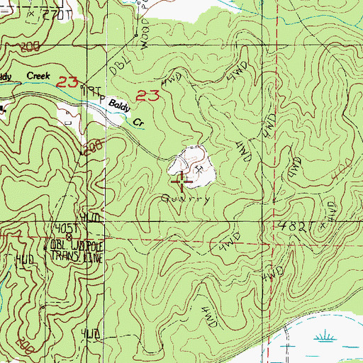 Topographic Map of Baldy Creek Quarry, OR