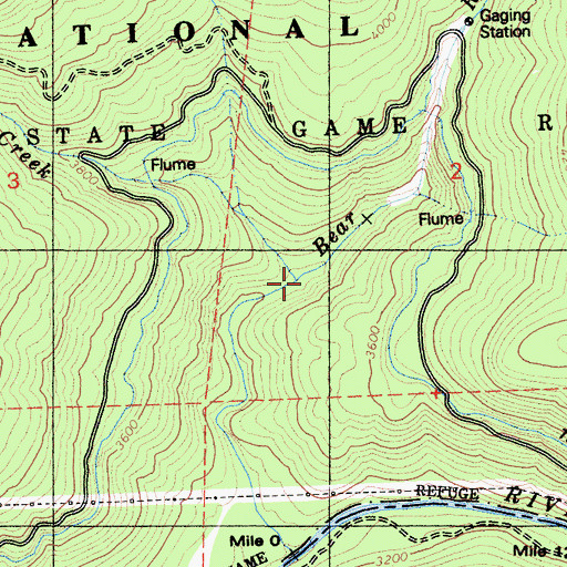 Topographic Map of Beaver Creek, CA
