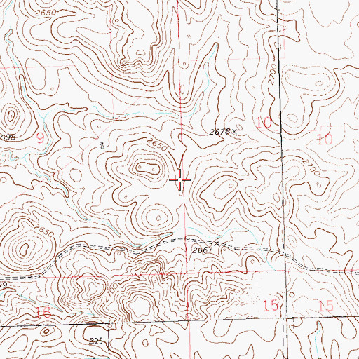 Topographic Map of Unorganized Territory of Castle Butte, SD