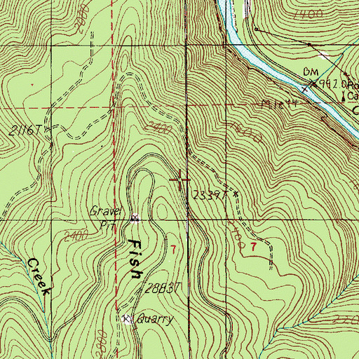 Topographic Map of Bowyer Quarry, OR