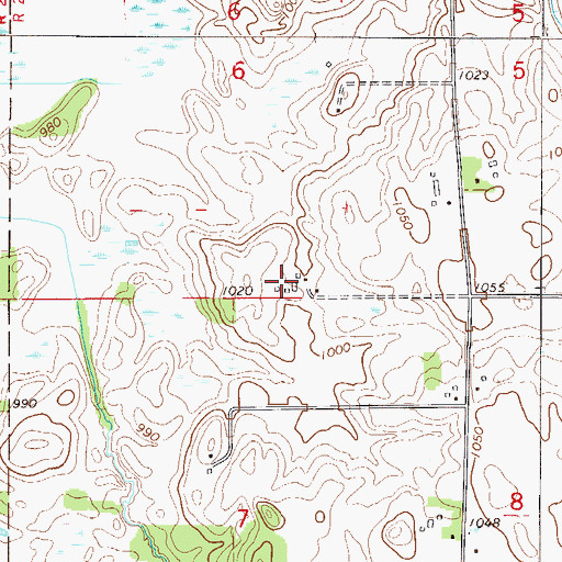 Topographic Map of Thomas Dairy Farm, MN