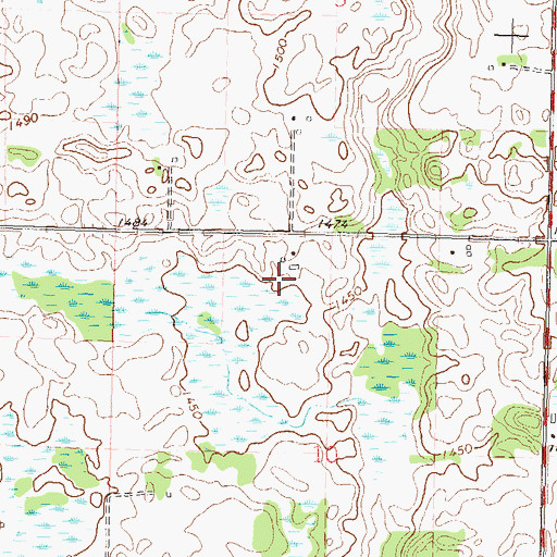 Topographic Map of Willow Creek Dairy Farm, MN