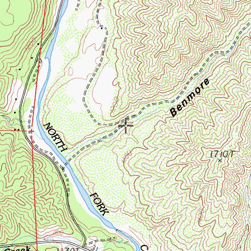 Topographic Map of Benmore Canyon, CA