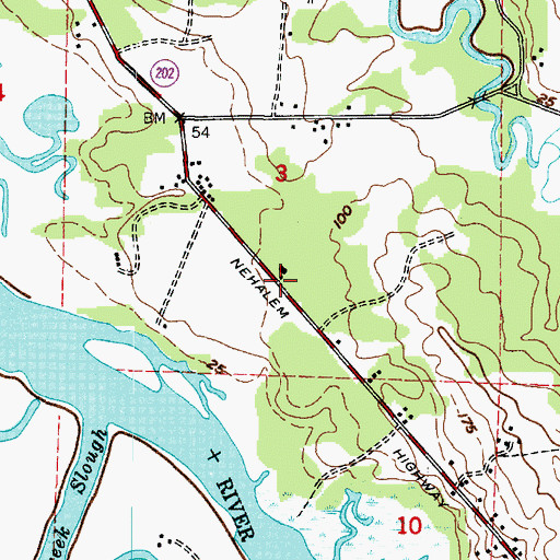 Topographic Map of Carlson Farms, OR
