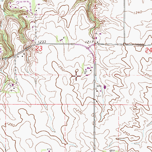 Topographic Map of Zumbro Ridge Farms, MN