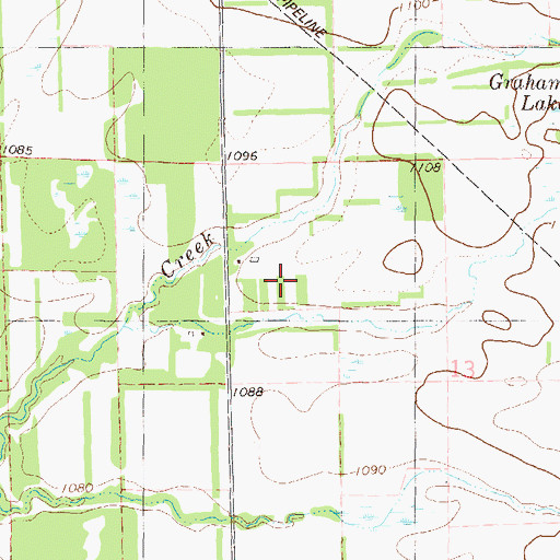 Topographic Map of Pine Stream Dairy, MN