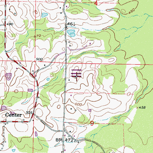 Topographic Map of W W Farms, MS